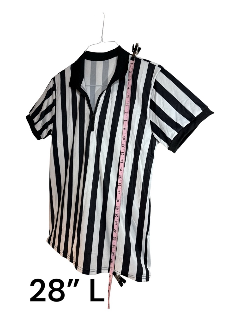 Referee Striped Collared Shirt & Hat Unisex Short Sleeve Size Small - Picture 2 of 8